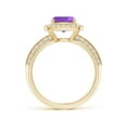 thumbnail image 2 of ANGARA Natural Twisted Rope Cushion 1.35 ct Amethyst Halo Ring in 14K Yellow Gold for Women (Size-7mm) | February Birthstone, Birthday, Anniversary, Jewelry Gift for Women | Natural Amethyst Ring, 2 of 8