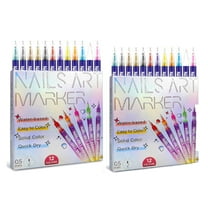 12 Colors Nail Art Pens Set, 2026 New Nail Art Marker, 0.5mm Fine Tip Nail Art Pen for DIY Nails Art Design, Portable Nail Art Tools for Home Salon(2PC)