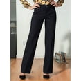 thumbnail image 4 of Women'S High Waist Loose Straight Casual Pants with Pockets Black S, 4 of 7