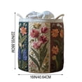 thumbnail image 4 of Boho Floral Embroidery Laundry Basket,Quilted Fabric Storage Hamper with Sturdy Handles,Vintage Botanical Print Organizer for Dirty Clothes,Towels and Home Decor, 4 of 6