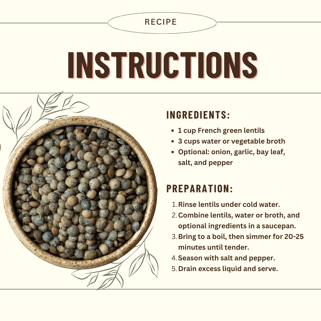 Organic French Green Lentils, 1 lb. (6 pack) - Mountain High Organics