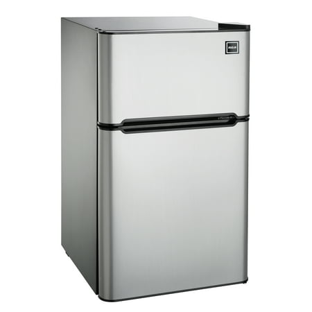 Frost Fridge Freezer - RCA 3.2 Cu Ft Two Door Mini Fridge with Freezer RFR834, Stainless Steel
