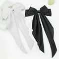 thumbnail image 6 of Wattne 3PCS Hair Bows for Women Big Bows for Hair Black Satin Bow Hair Clips White Hair Ribbons Girls Hair Bows Large Bows with Long Tails Bowknot Clips Barrettes Aesthetic Hair Accessories, 6 of 7