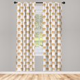 thumbnail image 4 of Ambesonne Kissing Window Curtains, Cartoon Couple Bear Pattern, Each 28" W x 63" L, Sand Brown Pink White, 4 of 4