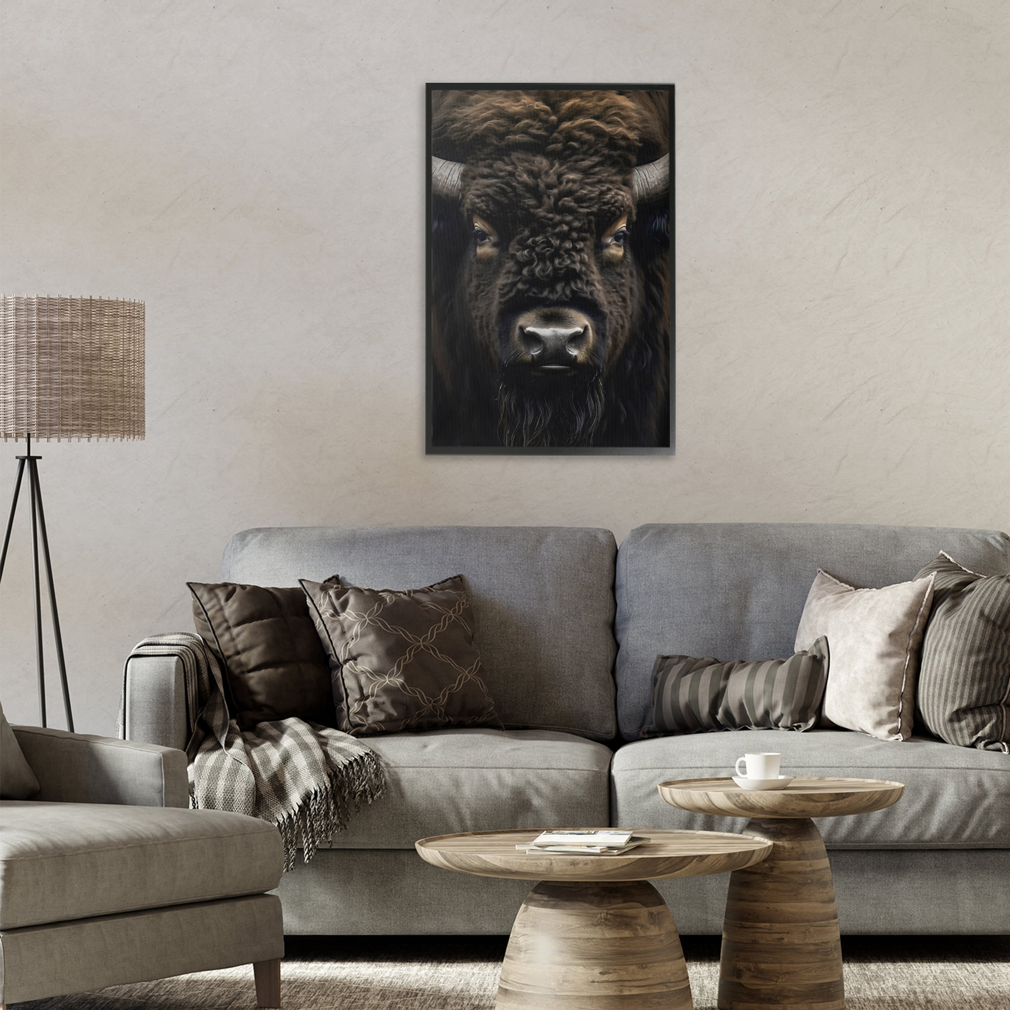 Stupell Industries Bison Portrait Close Up Black Framed Giclee Art, design by Creative Studio