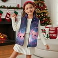 thumbnail image 3 of Uorisanigo Fleece Jacket Vest for Girl & Boys Lightweight Sleeveless Full Zip Warm Cherry Blossom Axolotl Outwear with Pockets Soft Puffy Kids Outdoor Layering Size 2-12, 3 of 7