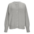 thumbnail image 1 of Cardigan pour Femmes Cardigan à Manches Longues Couleur Unie avec Boutons, 1 of 4