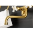 thumbnail image 3 of Kingston Brass KS615SB Wall Mount Bathroom Faucet, Brushed Brass, 3 of 5
