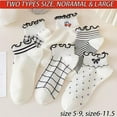 thumbnail image 2 of Womens Socks Ruffle Ankle Striped Bows Argyl Plaid Dots White Cotton Sock Crew, 2 of 9