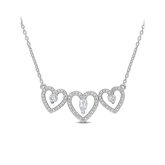 Everly Women's Diamond and Topaz Sterling Silver Necklace