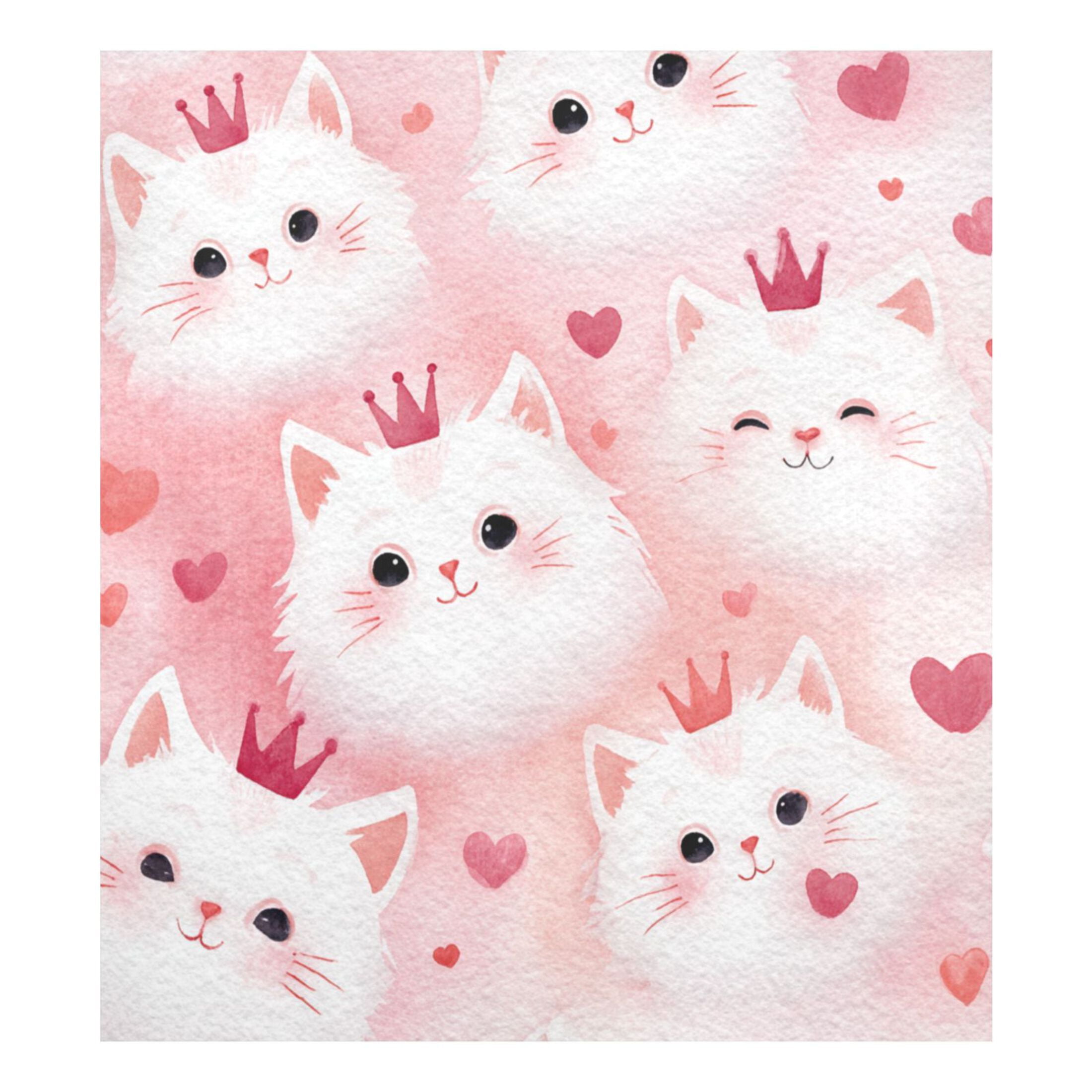 Dishwasher Magnetic Refrigerator Magnet Cover Sticker Home Decorative 23"x26" Adorable White Cat Faces