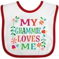 thumbnail image 3 of Inktastic My Grammie Loves Me Girl Grandchild Girls Baby Bib, 3 of 4