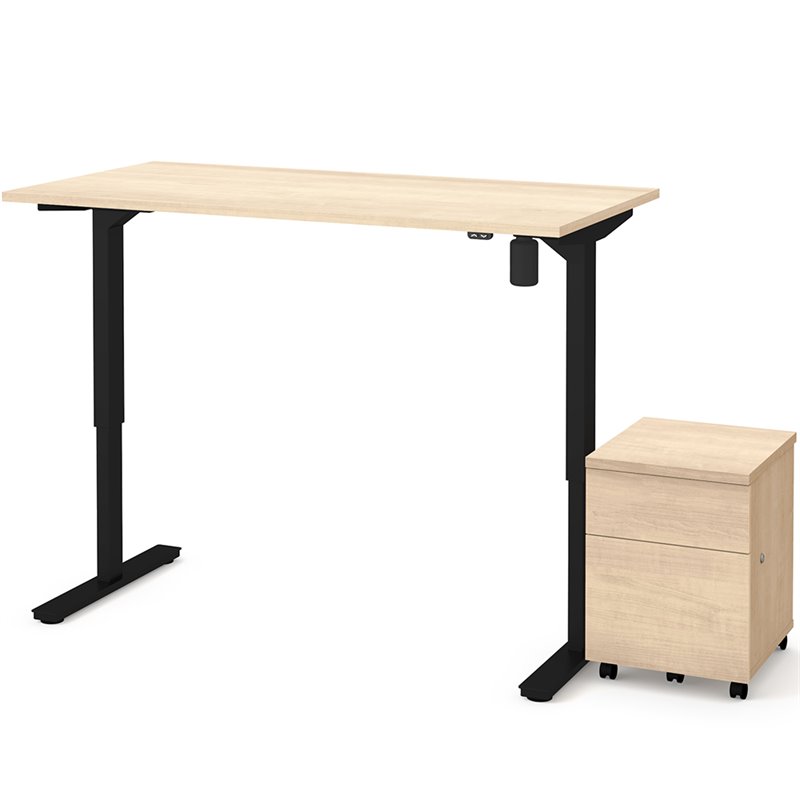 Bestar 60" Electric Adjustable Standing Desk with File