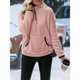 thumbnail image 7 of Cuteduck Women's plush sweatshirt long sleeve half zip pullover Top Winter Fleece hoodie S-2XL, 7 of 7