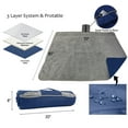 thumbnail image 5 of FlyingStar Waterproof Outdoor Blanket with Sherpa Lining, Windproof Triple Layers Warm Comfy Foldable for Camping Stadium, Sports, Picnic, Grass, Concerts and Pet, Red Plaid, Navy/Grey, 59''X 79'', 5 of 8