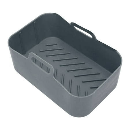 

Fryer Oven Basket Rectangular Non Stick 450 Heat Resistant Fryer Silicone Pot For Restaurant Gray