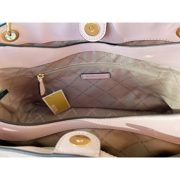 Michael Kors Trisha Large Triple Gusset Compartment Shoulder Bag Rose Pink