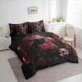 thumbnail image 3 of jejeloiu Retro Rustic Flower Twin Bedding Sets 7-Piece,Country Raven Bird Bedding Comforter Set,Red Rose Floral Sheet Sets For Men Women,Breathable Home Decor Reversible, 3 of 8