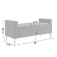 thumbnail image 5 of Homesvale Cashman 52"W x 22.5" H Storage Bench Ottoman with Square Arms for Living Room, Bedroom, Entryway, Navy Blue Velvet, 5 of 8