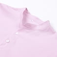 thumbnail image 3 of Honganda Men Short Sleeve Shirts Solid Band Collar Button Summer T-shirt, 3 of 5