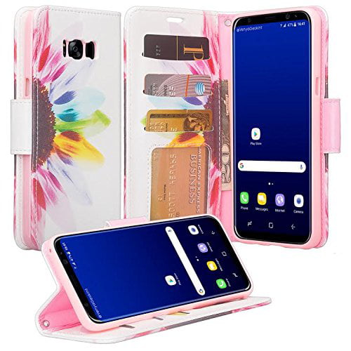 HMTECH Samsung Galaxy S8 case Premium 3D Painting Wallet Case Folio Flip PU Leather Card Holder Slots Design Protect Cover Stylus Pen for Samsung Galaxy S8 Golden Butterfly YX