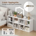 thumbnail image 6 of Costway 8-Cube Bookcase Bookshelf with 2 Anti-Tipping Kits Storage Organizer Rustic White, 6 of 8