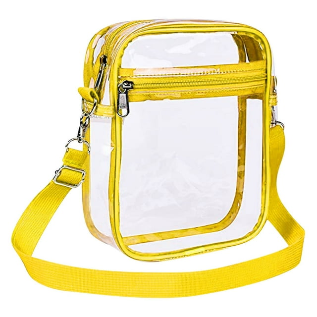 Bolso bandolera transparente aprobado para estadios, bolso de mano transparente pequeño para conciertos, eventos deportivos y festivales.