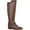 Brown, variant on Womens Brown Ankle Strap Studded Round Toe Stacked Heel Zip-Up Boots Shoes 5