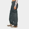 thumbnail image 4 of Sngxgn Womens Wide Leg Casual Jeans Crossover Waisted Stretchy Y2K Denim Pants(Blue,XL), 4 of 8