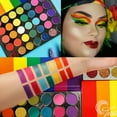 thumbnail image 4 of Rainbow Eyeshadow Palette Colorful Highly Pigmented 35 Colors, Long Lasting Matte Shimmer Glitter Eye Shadow Pallet,Pink Red Orange Yellow Green Blue Purple Bright Makeup Palette for Christmas, 4 of 7