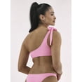 thumbnail image 3 of Celebrity Pink Women's Ribbed One Shoulder Bikini Top, Sizes XS-XXL, 3 of 6