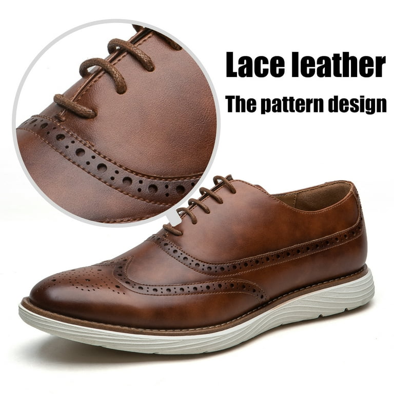 JITAI Men's Oxford Dress Shoes Casual Shoes Men Brown Size 9 JITAI Men's Oxford Dress Shoes Casual Shoes Men Brown Size 9