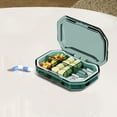 thumbnail image 4 of Hovmgk Sturdy Waterproof Travel Size Tablet Box, 6-Compartment Mini Pharmaceutical & Jewelry Storage Container, Small Portable Box for Travel & Organization, Green/Blue/Gray, 4 of 6