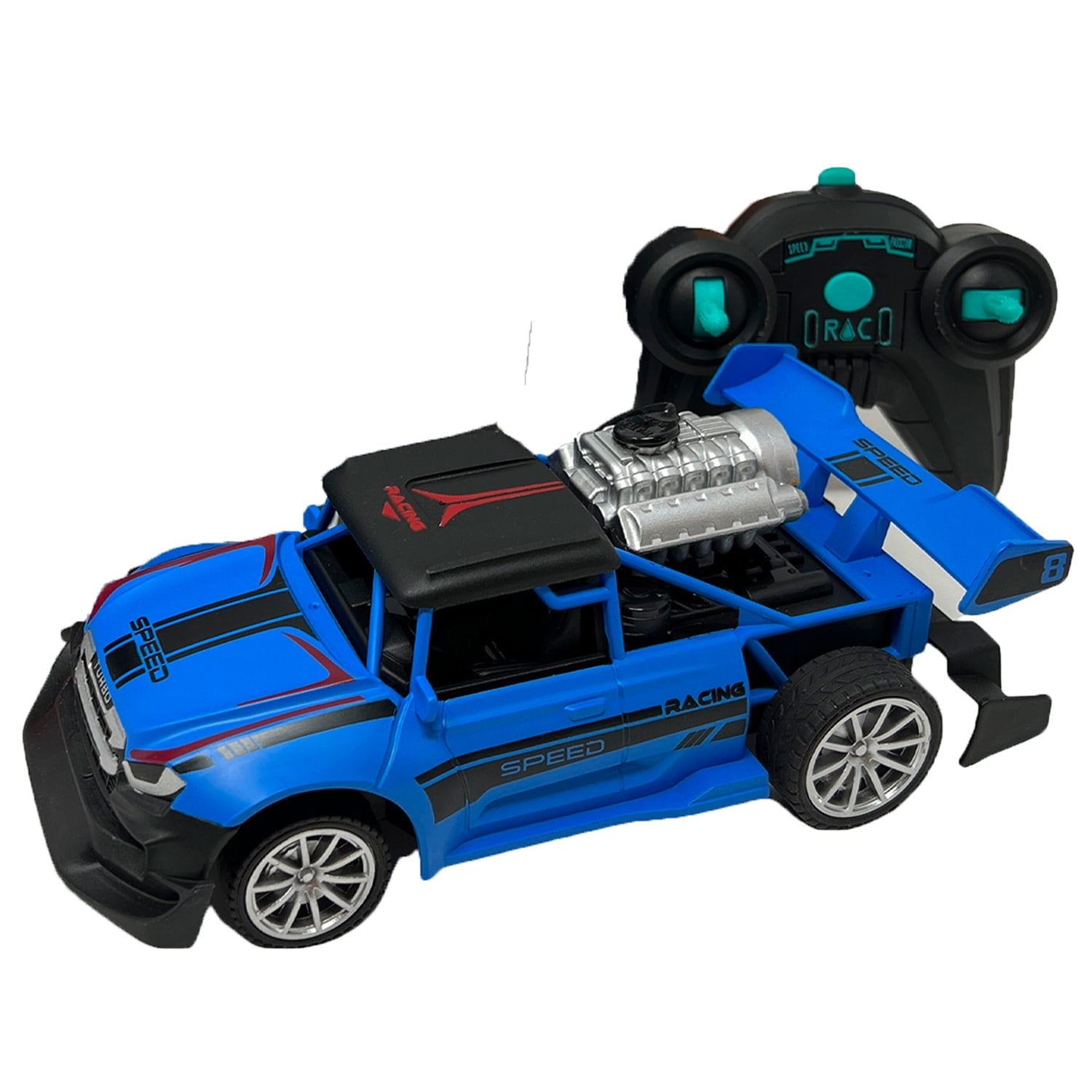 Hyper Drive: RC Smoke Screen Racer - Blue - Light-Up Remote Control Car, Spraying Vapor Mist, Toy Vehicle Performs Stunts & Tricks, 2.4 GHz, Kids 5+