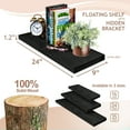 thumbnail image 7 of Sorbus Wood Floating Shelves for Wall - 24” Solid Wood Wall Shelves for Bathroom Decor, Books, Bedroom & Living Room - Set of 2 Wall Mounted Kitchen Shelves - Durable 100% Premium Solid Pine, 7 of 7