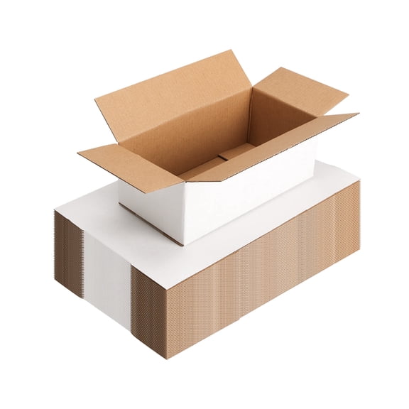 40-Pack 8x4x3 White Corrugated Cardboard Mailer Boxes