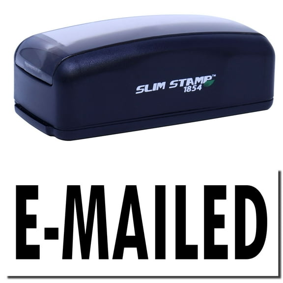 Large Pre-Inked E Mailed Stamp, Slim 1854, Ultra Slim Design, Impression Size 1-13/16" by 2-1/2", Up to 25,000 Impressions - Black Ink