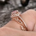thumbnail image 5 of 10mm 4.75 Carat Round Cut Morganite Engagement Ring Set Diamond Moissanite in 10k Rose gold, 5 of 7