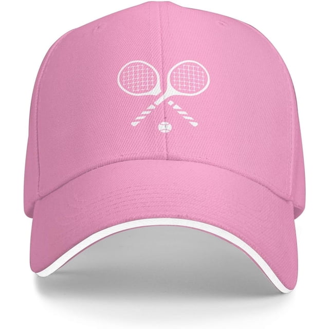 Tennis Racket Fashion Sandwich Dad Trucker Hat Adjustable Curved Visor Baseball Cap for Men Women