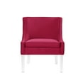 thumbnail image 3 of Lullede Hot Pink Velvet Accent Chair - Upholstered Armless, Clear Acrylic Legs, Piping Stitch, 3 of 10