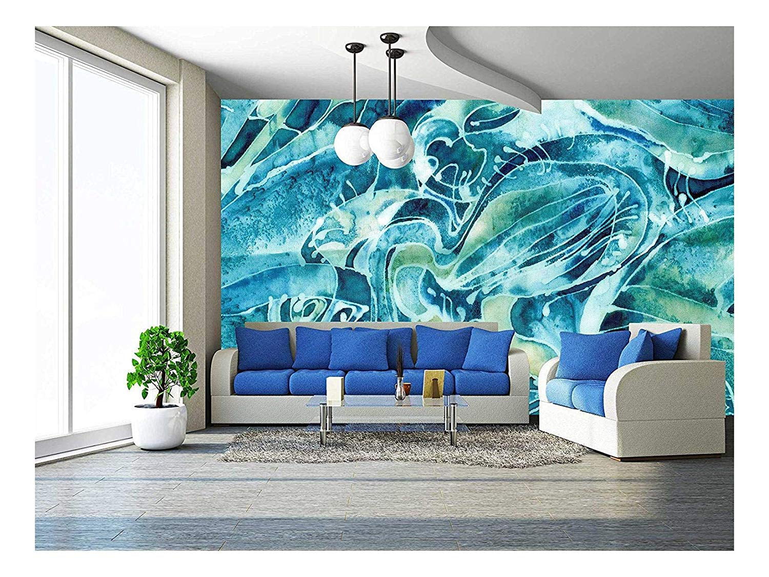 Wall26 Abstract Background on the "Sea Water" - Removable Wall Mural | Self-adhesive Large