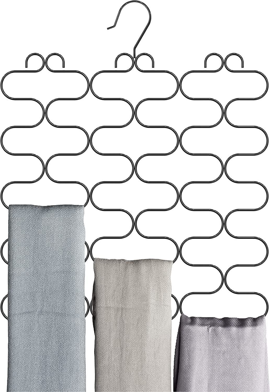 DecoBros Supreme 23 Loop Scarf/Belt/Tie Organizer Hanger Holder, Black