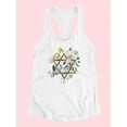 thumbnail image 3 of Floral Hanukkah C Racerback Tank Women -Grace Popp Designs, Female Large, 3 of 4