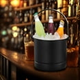 thumbnail image 6 of Ice Bucket Stainless Steel Champagne Bucket Multipurpose Drinks Bottle Cooling Container for Entertaining BBQ Summer Vacation Bar Accessories Black, 6 of 9