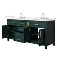 thumbnail image 2 of Beckett 72" Green Double Vanity & Giotto Quartz Top (3-Hole) & Nickel Trim, 2 of 5