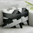 thumbnail image 3 of GOSMITH Modern Abstract Throw Pillow Cover Gray Black Stripes Design Decorative Pillows Case for Sofa Couch Bed, Double-Sided Printing, Home Decor Cushion Pillowcase, 3 of 5