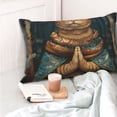 thumbnail image 4 of Salouo Surreal Meditating Cat Pattern Pillow Cases,1PC Pillow Covers with Envelope Closure Decorative Pillow Case for Bed Couch,Pillows Not Included-16"x24", 4 of 6