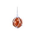 thumbnail image 2 of Handcrafted Decor 12 Light Blue Glass - Old Light Blue Japanese Glass Ball Fishing Float with Brown Netting Decoration- 12 in., 2 of 7