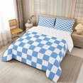 thumbnail image 3 of Homewish Vintage Gingham Full Size Comforter Sets 3-Piece, Casual Plaid Bedding Comforter Set, Blue White,Reversible,1 Comforter and 2 Pillowcases, 3 of 6