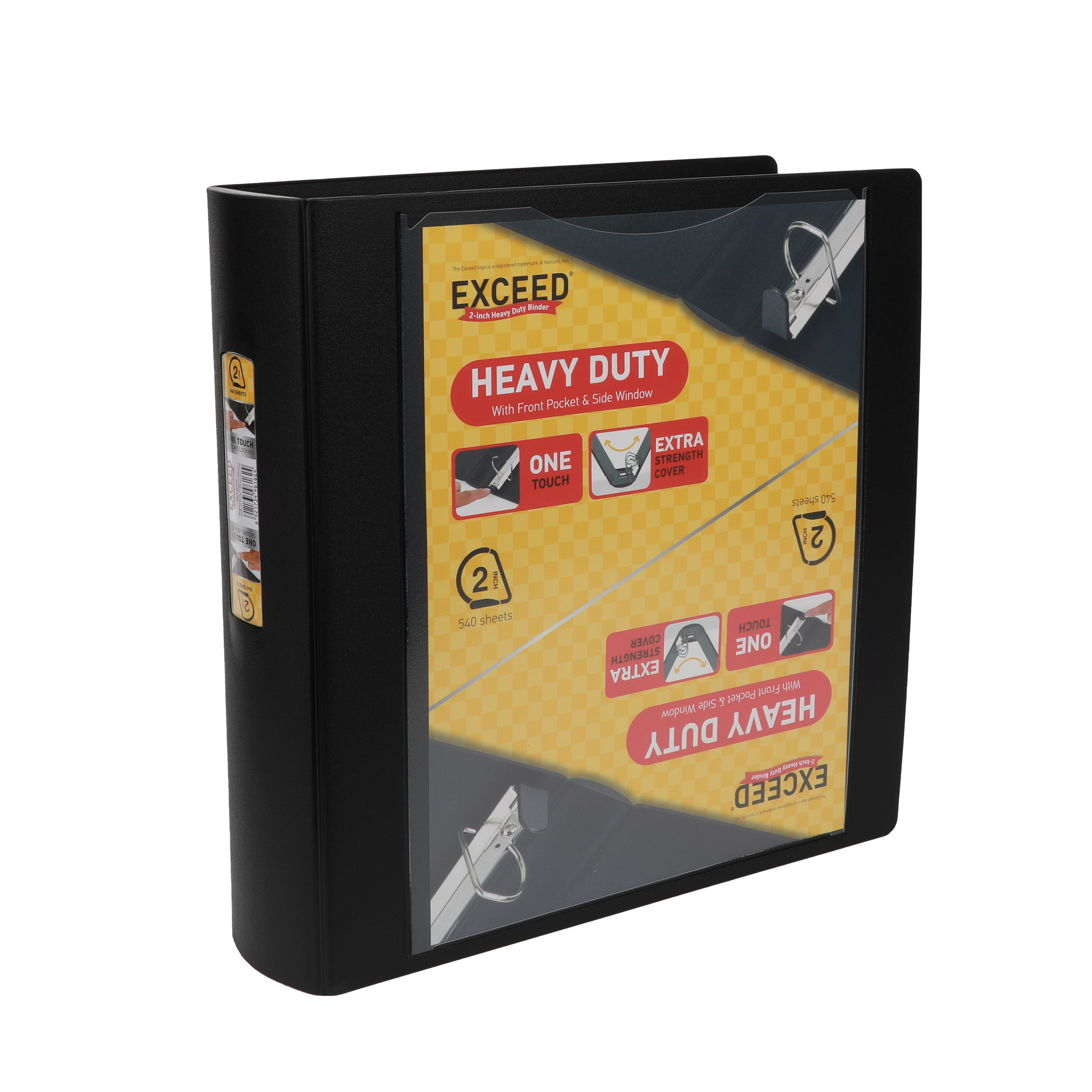 (2 pack) Exceed 2 inch 3-Ring Heavy Duty Binder, Slant Ring, Black